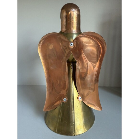 Vintage Copper & Brass Angel Candle Holder Hong Kong 9.5” - Picture 5 of 5